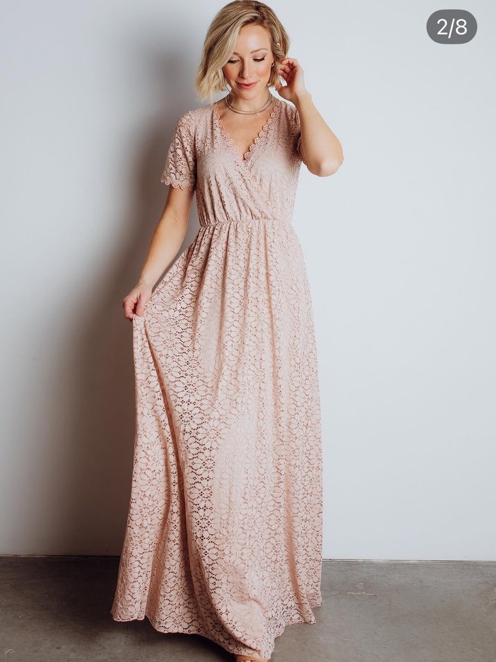 Baltic Born Venice Lace Pink Maxi Dress - Small